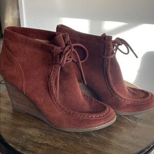 Lucky Brand leather wedge mocs Gently used